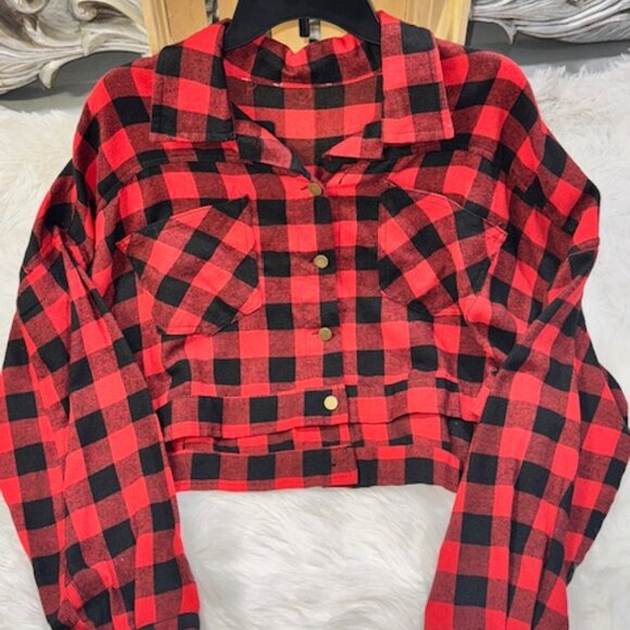 plaid crop top - Picture 3 of 3